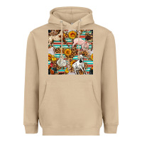 Western Leopard Farm Animals Seamless Pattern Heavyweight Hoodie | Teevron