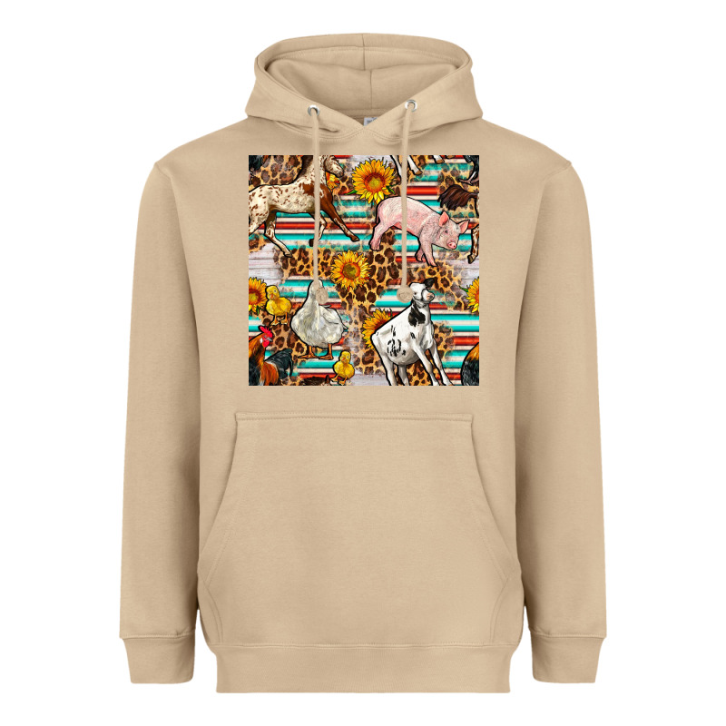 Western Leopard Farm Animals Seamless Pattern Heavyweight Hoodie by FaDigitalArtStudio | Teevron