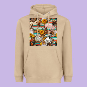 Western Leopard Farm Animals Seamless Pattern Heavyweight Hoodie Designed By Fadigitalartstudio