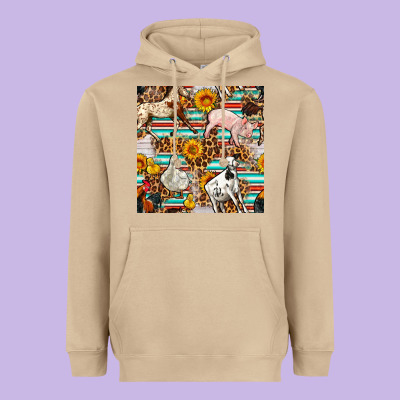 Western Leopard Farm Animals Seamless Pattern Heavyweight Hoodie Designed By Fadigitalartstudio