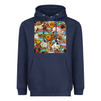 Navy Western Leopard Farm Animals Seamless Pattern Heavyweight Hoodie - FaDigitalArtStudio