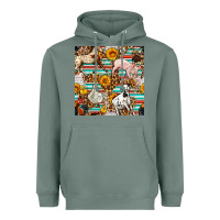 Sage Western Leopard Farm Animals Seamless Pattern Heavyweight Hoodie - FaDigitalArtStudio