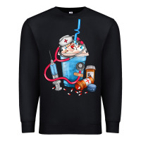 Black Nurse frappe coffee Premium Sweatshirt - FaDigitalArtStudio