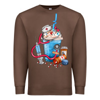 Chestnut Nurse frappe coffee Premium Sweatshirt - FaDigitalArtStudio