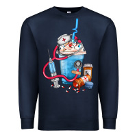 Navy Nurse frappe coffee Premium Sweatshirt - FaDigitalArtStudio