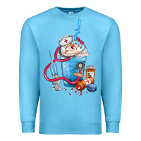 Ocean Blue Nurse frappe coffee Premium Sweatshirt - FaDigitalArtStudio
