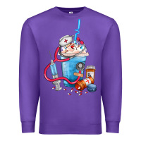 Purple Nurse frappe coffee Premium Sweatshirt - FaDigitalArtStudio