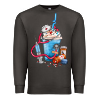Smoke Nurse frappe coffee Premium Sweatshirt - FaDigitalArtStudio