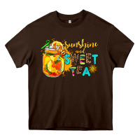 Chocolate Brown sunshine and sweet tea Heavy Core Tee - AdoDesignShop