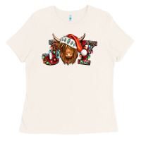 Bone joy christmas shaggy cow Ladies Tee - Jasminsmagicworld