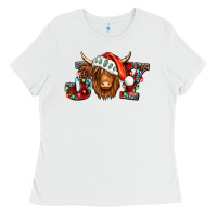 White joy christmas shaggy cow Ladies Tee - Jasminsmagicworld