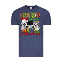 Vintage Denim i paused my game for christmas Vintage Tee - MaliasSmallBusiness