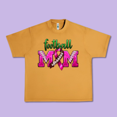 Football Mom Breast Cancer Urban Heavy Tee Designed By Bundleandbundleshop