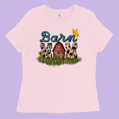 Barn Mom Sunflower Ladies Tee Designed By Nancycooperartshop