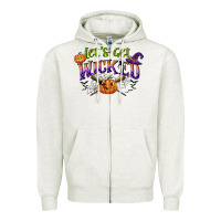 Oatmeal Heather lets get wicked Zipper Hoodie - CowGirlArtShop