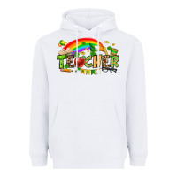 White St. Patrick's Day Teacher Heavyweight Hoodie - OliviaCreatesArt