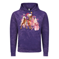Cloud Purple reindeer pink christmas Vintage Hoodie - MaliasSmallBusiness