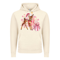 Vintage Artic reindeer pink christmas Vintage Hoodie - MaliasSmallBusiness