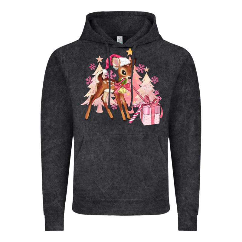 Reindeer Pink Christmas Vintage Hoodie by MaliasSmallBusiness | Teevron