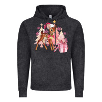Vintage Black reindeer pink christmas Vintage Hoodie - MaliasSmallBusiness