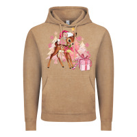 Vintage Coffee reindeer pink christmas Vintage Hoodie - MaliasSmallBusiness