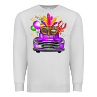 Dove Grey Mardi Gras Truck Leopard Mask Premium Sweatshirt - FaDigitalArtStudio
