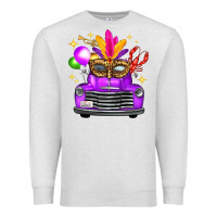 Oatmeal Heather Mardi Gras Truck Leopard Mask Premium Sweatshirt - FaDigitalArtStudio