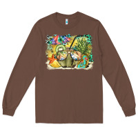 Chestnut coconut with fruits  background Long Sleeve Tee - BarkalooDesign