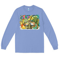 Colony Blue coconut with fruits  background Long Sleeve Tee - BarkalooDesign