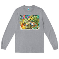 Heather Grey coconut with fruits  background Long Sleeve Tee - BarkalooDesign