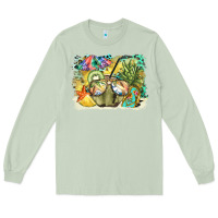 Matcha coconut with fruits  background Long Sleeve Tee - BarkalooDesign
