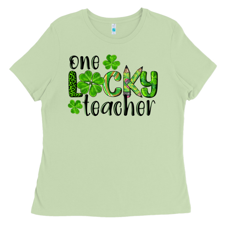 St. Patrick's Day One Lucky Teacher Ladies Tee by RanaPortraitStore | Teevron