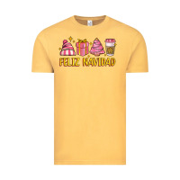 Vintage Mustard feliz navidad Vintage Tee - MaliasSmallBusiness
