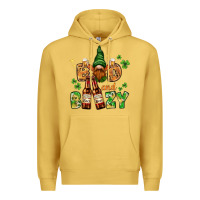 Antique Gold St. Patrick's Bad and boozy with gnome Premium Hoodie - HowdyJamesFarm
