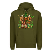 Army Green St. Patrick's Bad and boozy with gnome Premium Hoodie - HowdyJamesFarm