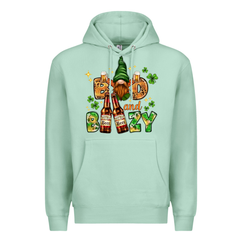 St. Patrick's Bad And Boozy With Gnome Premium Hoodie by HowdyJamesFarm | Teevron