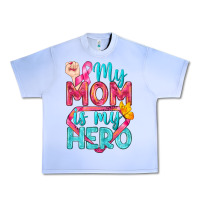 Grape Ice My Mom Is My Hero Breast Cancer Urban Heavy Tee - BundleAndBundleShop