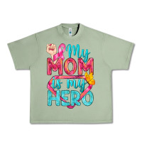 Oil Green My Mom Is My Hero Breast Cancer Urban Heavy Tee - BundleAndBundleShop