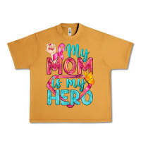 Peanut Butter My Mom Is My Hero Breast Cancer Urban Heavy Tee - BundleAndBundleShop
