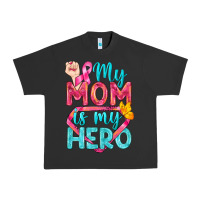 Pigment Black My Mom Is My Hero Breast Cancer Urban Heavy Tee - BundleAndBundleShop