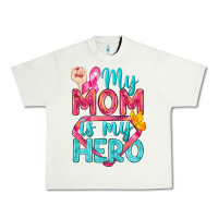 Pistachio My Mom Is My Hero Breast Cancer Urban Heavy Tee - BundleAndBundleShop