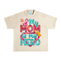 Sandshell My Mom Is My Hero Breast Cancer Urban Heavy Tee - BundleAndBundleShop