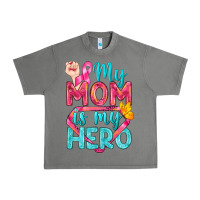 Tornado My Mom Is My Hero Breast Cancer Urban Heavy Tee - BundleAndBundleShop