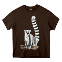 Chocolate Brown Ringtail Cat Heavy Core Tee - LillyAllenDesigns