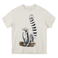 Cream Ringtail Cat Heavy Core Tee - LillyAllenDesigns