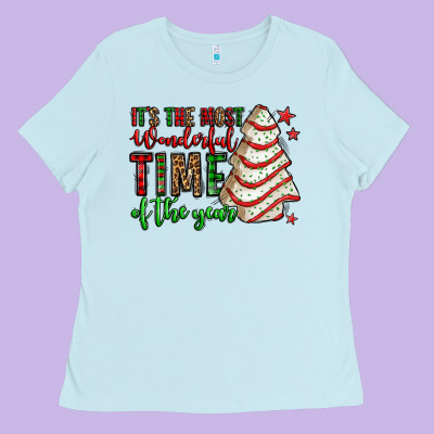 It's The Most Wonderful Time Of The Year Christmas Tree Cake Ladies Tee Designed By Jasminsmagicworld