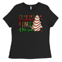 Black it's the most wonderful time of the year christmas tree cake Ladies Tee - Jasminsmagicworld