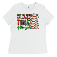 White it's the most wonderful time of the year christmas tree cake Ladies Tee - Jasminsmagicworld