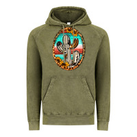 Vintage Olive Western Cactus Vintage Hoodie - Jasminsmagicworld