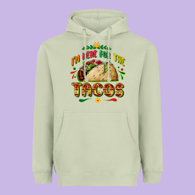 I'm Here For The Tacos Heavyweight Hoodie Designed By Fadigitalartstudio
